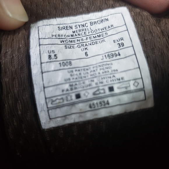 MERRELL J16994 Siren Sync Vibram Hiking Trail Shoe - Picture 8 of 9